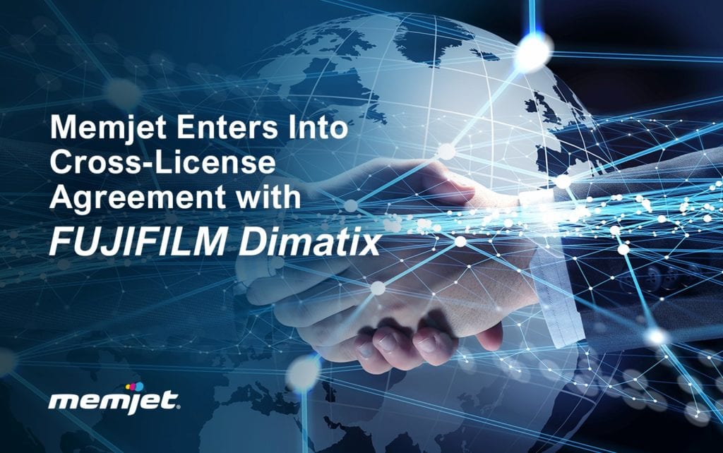 Memjet enters cross-license agreement with FUJIFILM Dimatix.